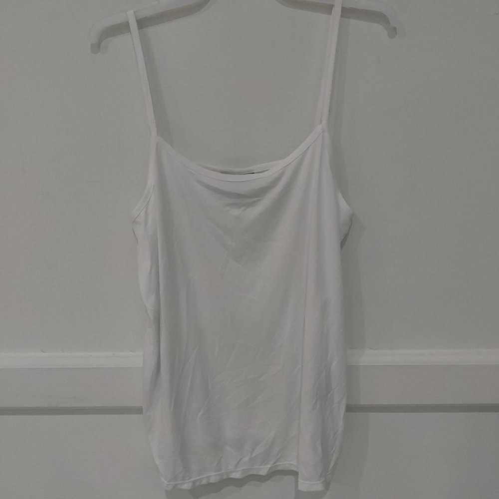 NWoT Alfani Women's Supersoft Layering Halter Tank Top White Size L $40 2A134